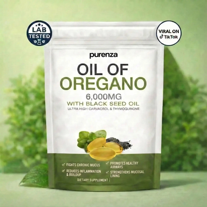 PURENZA OREGANO & BLACK SEED OIL — SUPPORTS CLEAR SINUSES & EASIER BREATHING