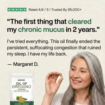 PURENZA OREGANO & BLACK SEED OIL — SUPPORTS CLEAR SINUSES & EASIER BREATHING