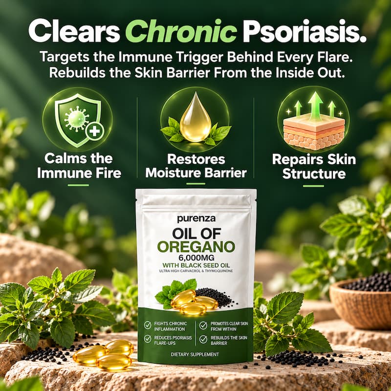 PURENZA OREGANO & BLACK SEED OIL — SOOTHES SKIN & SCALP FROM THE INSIDE OUT